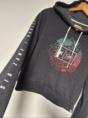 Sig Zane Hurley 'Ohi'a Lehua Graphic Hoodie Sweatshirt S Women’s Dark Gray
